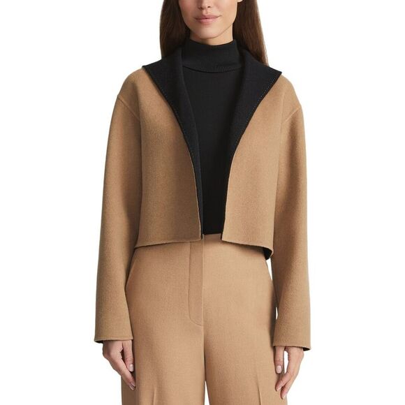 Lafayette 148 New York Womens  Reversible Cropped Jacket, Brown - Picture 1 of 4